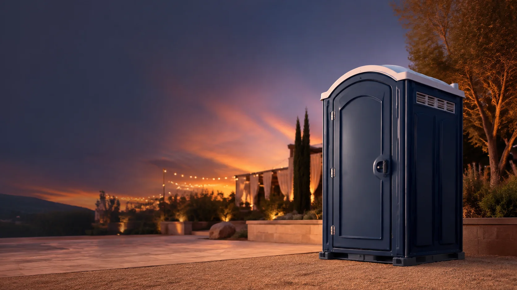 Portable restroom shown for rental planning in Canton, OH